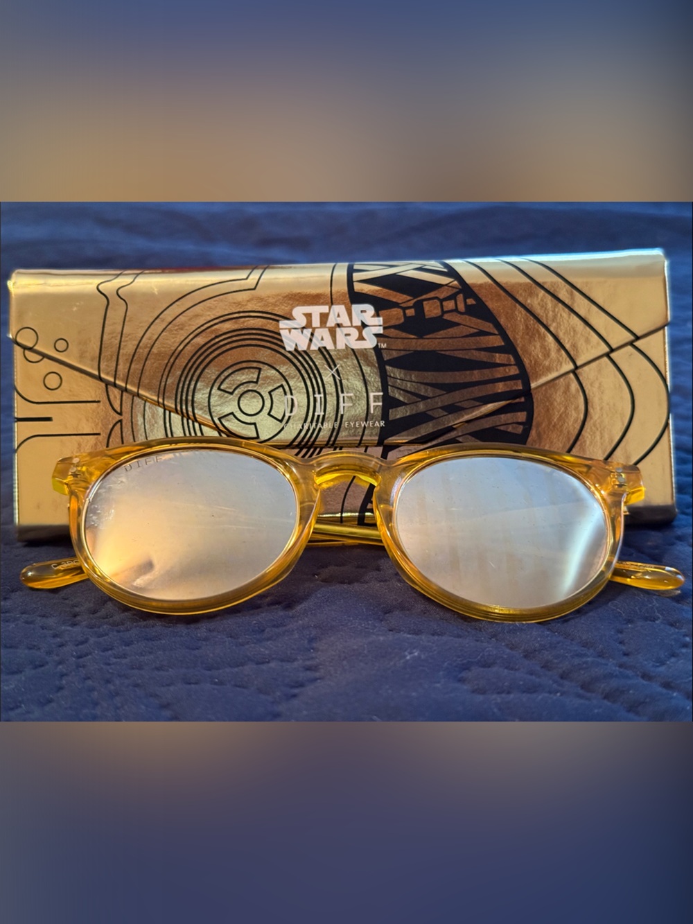 Star Wars x Diff Eyewear C-3PO 2.0 - Galactica Gold Unisex Mirror Sunglasses